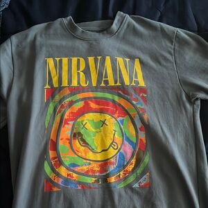 Nirvana Men’s Shirt - Gray with Colorful Print